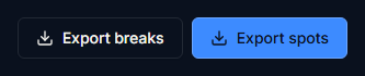 The export buttons on Proof of play